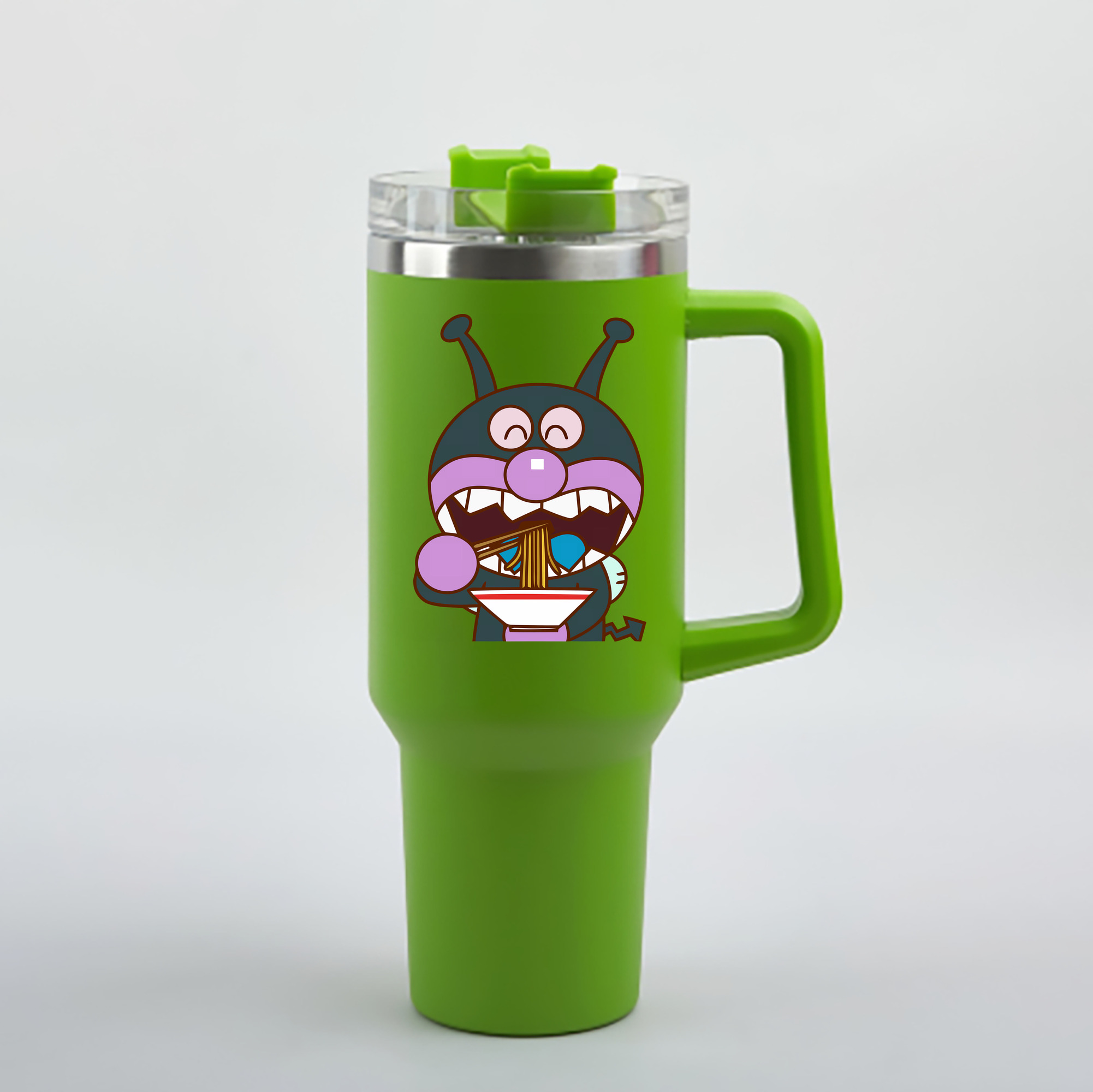 （画像用） アンパンマン Anpanman 1200mL車用タンブラー - クリスタルステッカー（プラスチックストロー付き）